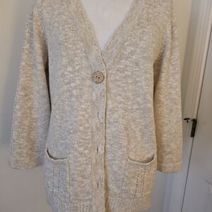 Christopher & Banks Beige Cardigan Sweater